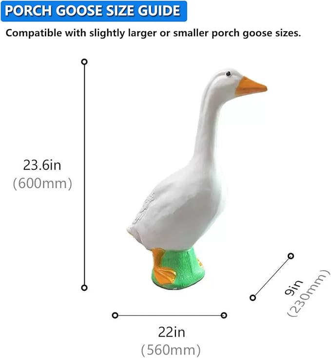 Porch Goose Santa Outfit,Goose Christmas Costume for 23" H Large Porch Goose,Mrs. Claus Porch Goose Costume for Yard Lawn Outdoor Garden Patio Statue Santa Holiday Decor