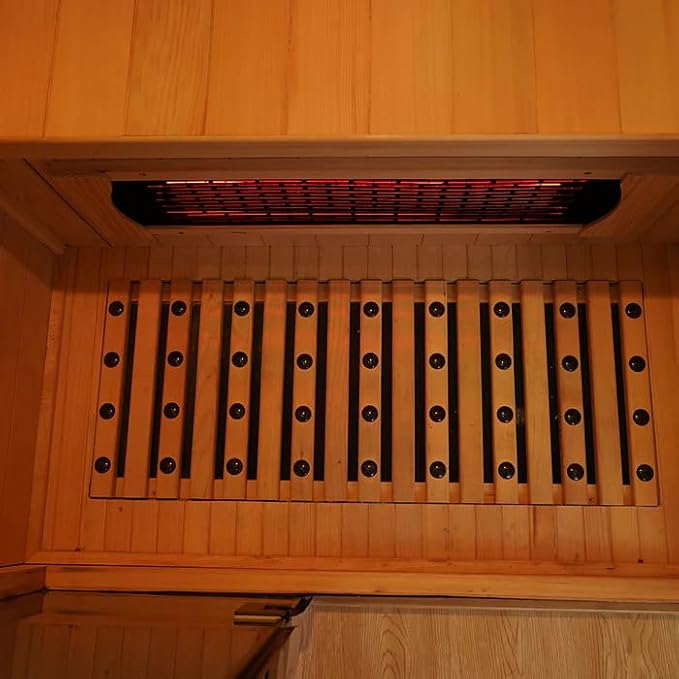 Full Spectrum Infrared Sauna for 1 Person, Upgraded WiFi Control Indoor Canadian Hemlock Wood Home Spa Saunas, Red Light Therapy, Speaker, Oxygen bar, Reading & 7-Color Light, 1350 W, US Instock 110V