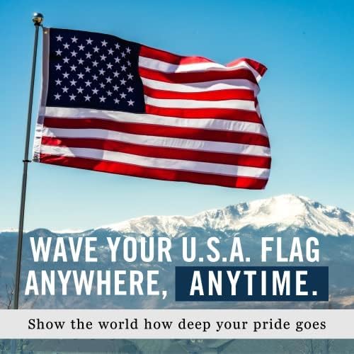 American Flag 3x5 Ft for Outside | Premium Heavy Duty TearProof Polyester US Flag | Longest Lasting High Wind Outdoor Flag with Embroidered Stars, Sewn Stripes, Brass Grommets | Fade Resistant