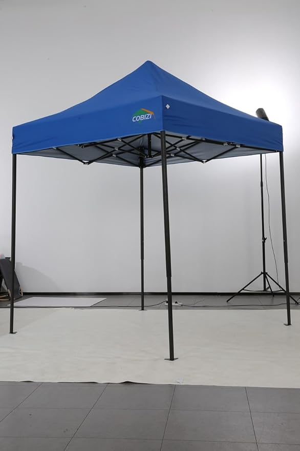 COBIZI 6.6x6.6 Pop Up Canopy Without Sidewall,Heavy Duty Canopy UPF 50+ All Season Wind Waterproof Commercial Outdoor Party Tents for Parties Canopy Gazebo with Storage Bag(6.6 x 6.6 ft Dark Blue)