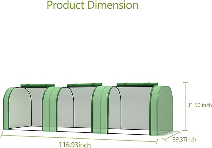 Greenhouses for Outdoors Heavy Duty, Large Walk in Green Houses for Outside with Roll-Up Door & Reinforced Frame