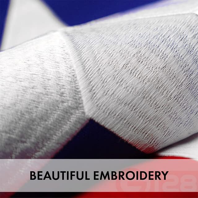 G128 Texas State Flag | 4x6 Ft | StormFlyer Series Embroidered 220GSM Spun Polyester | Embroidered Design, Indoor/Outdoor, Brass Grommets, Heavy Duty, All Weather