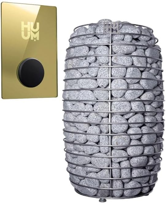 GL6 Outdoor Sauna Kit, Garden Luxury-Series Outdoor DIY Sauna Kit, Thermo-Spruce, up to 6 Persons Bundles (Sauna Heater and Sauna Stones Included) (HIVE MINI 11 WiFi - Gold)