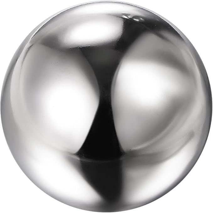 uxcell Gazing Ball 3.15 Inch 80mm Reflective Sphere Polished Hollow Ball, Stainless Steel Gazing Globe Mirror Ball for Home Outdoor Decoration, Silver Tone