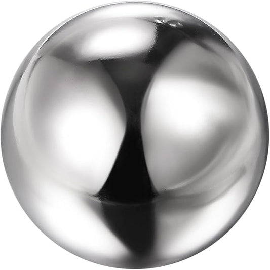 uxcell Gazing Ball 3.15 Inch 80mm Reflective Sphere Polished Hollow Ball, Stainless Steel Gazing Globe Mirror Ball for Home Outdoor Decoration, Silver Tone