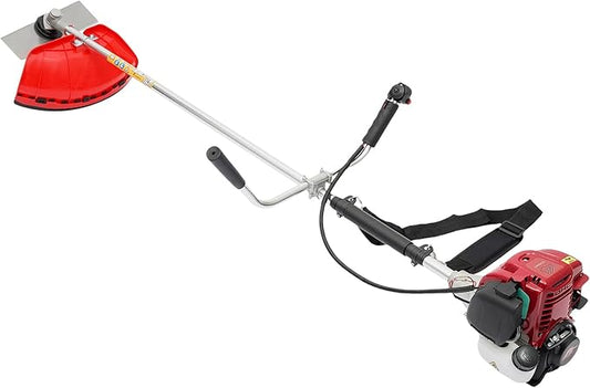38.3CC Weed Wacker Gas Powered, 4-Cycle Brush Cutter and Gas String Trimmer with 5.24ft Long Rod, 1.3-1.4HP Lawn Edger Grass Trimmer Tools Included Auxiliary Handle & Shoulder Strap for Lawn Care