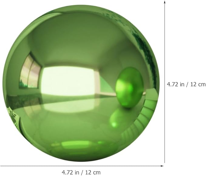 VANZACK Stainless Steel Gazing Ball Gazing Globe Mirror Ball Mirror Polished Hollow Ball Reflective Garden Sphere Polished Ornament Sphere for Garden Home Ornament Green