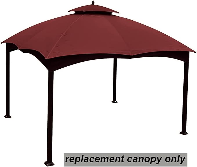 Hugline Outdoor Replacement Canopy Top Double Tier Gazebo Roof Cover for Lowe's Allen Roth 10x12 Gazebo #GF-12S004B-1 (Burgundy)
