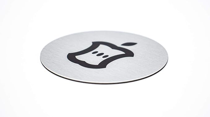 Metal Compost Sign | 2” Round, Compost Bin Label for Waste Basket | Brushed Silver Aluminum with Black Compost Symbol | Environment Signs | Ready to Hang