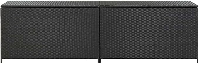 vidaXL Patio Storage Chest, Deck Box with Lid, Patio Cabinet, Storage Chest for Outdoor Cushions Throw Pillows Garden Tools Pool Supplies, Black