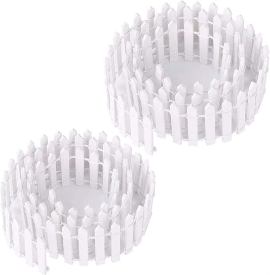 35 Inch 2-Pack Miniature Fairy Garden Fence Wood Decorative Ornament Fence for Dollhouse Succulent Plant Pot DIY Diorama Project Height 2 inch (White)