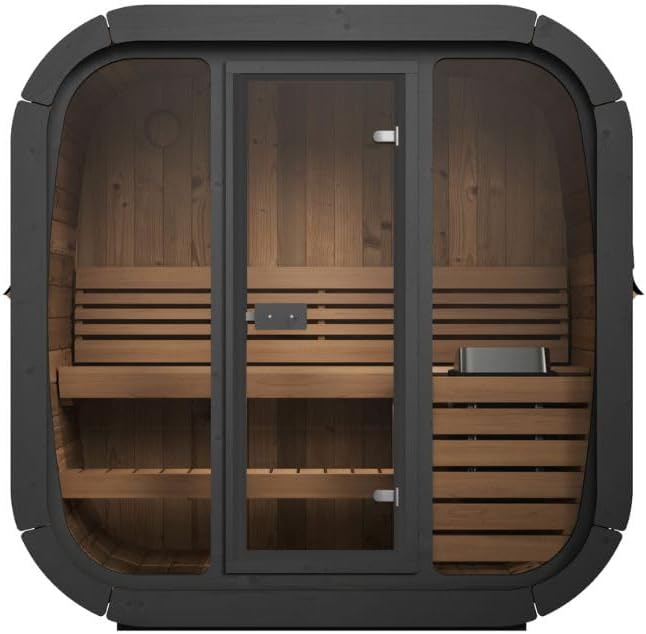 Model CL4G, Cube-Series Outdoor Home Sauna Kit, Up to 3 Persons (Sauna Heater and Sauna Stones Included)