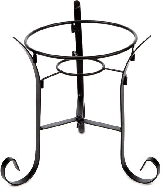 Lily's Home Metal Gazing Ball Stand for 10 or 12 inch Metal and Glass Garden Gazing Globes. Black. 9-inch Tall