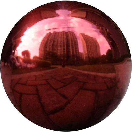 6 inch Diameter Red Gazing Ball,Red Stainless Steel Polished Reflective Smooth Garden Sphere Globe Mirror,Colorful and Shiny Addition to Any Garden or Home