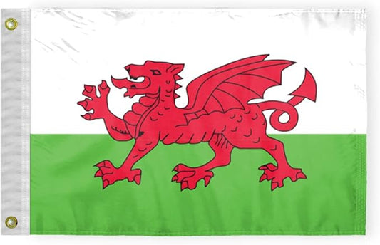 AGAS Wales Nautical Flag 12x18 inch Mini Welsh National Flag Outdoor 200D Nylon Double Stitched Hem