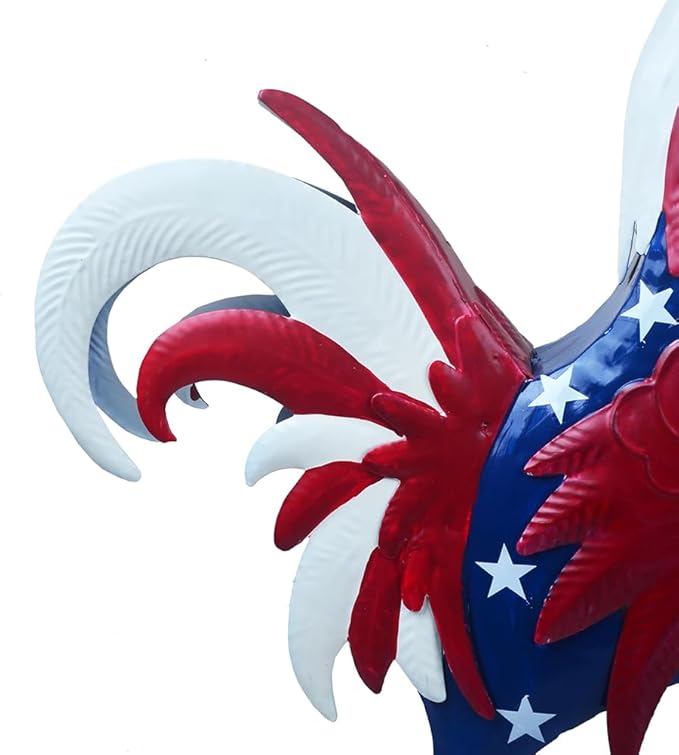 Rooster Statue Creative Chicken Animal Sculpture Garden Decoration Metal Yard Art for Patio Lawn Backyard Outdoor Indoor Decoration