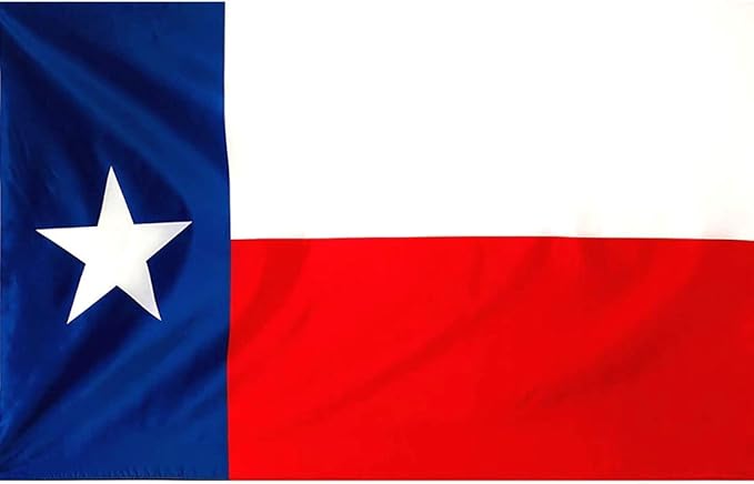 Texas Flag 3x5 ft with Embroidered Star | Tough Long Lasting Nylon | Built for Outdoor Use | UV Resistant | ZigZag Stitching on Fly End for Extra Durability