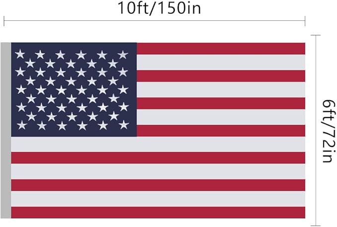 American Flag 6x10 Ft, Outdoor Premium US Flags, Heavy Duty Durable, 420D Polyester, Embroidered Stars, Brass Grommets