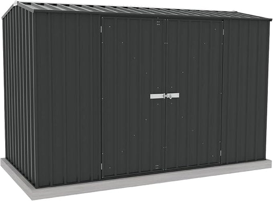 Absco Premier Storage Sheds, 10'x5' Metal Garage, DIY Backyard Shed, Utility Tool Storage, Weather & Wind Resistant Aluminum Panels & Steel Frame, Maintenance-Free, 12 Year Warranty, Monument Gray