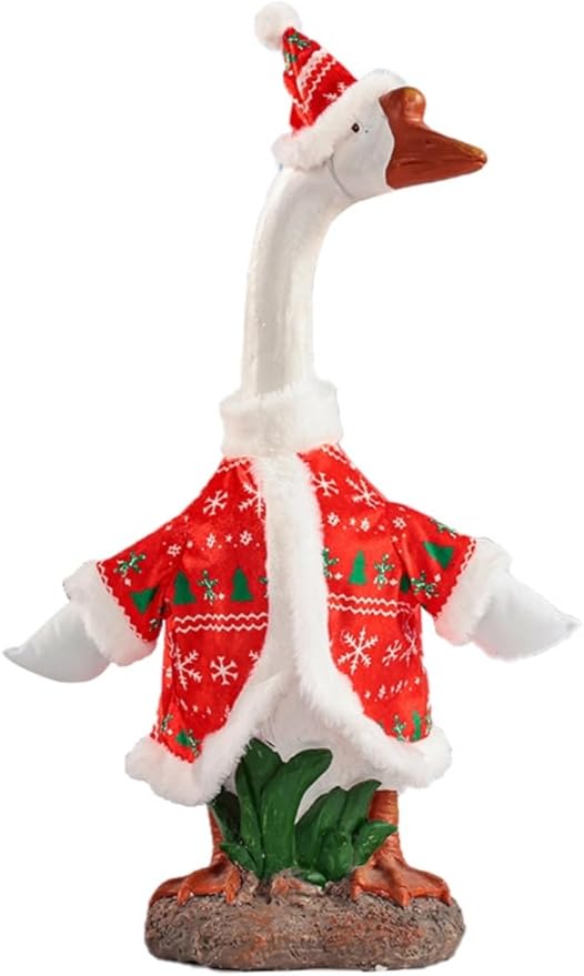 Christmas Porch Goose Outfit - 23" Goose Costume Festive Outfit for Cement Plastic Porch Goose Statue – Funny Outdoor Christmas Decor,Lawn Yard Decor,Patio & Garden Party