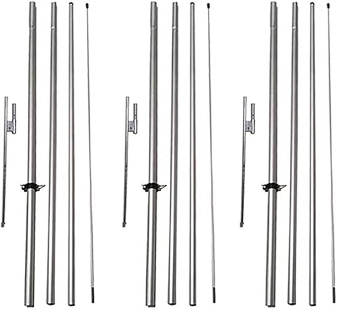 FFN 3-Pack of Open House Feather Banner Flag Kits, Includes Flag Poles, Ground Stakes, and Travel Bags, 15ft Large Outdoor Signs for Real Estate Agents