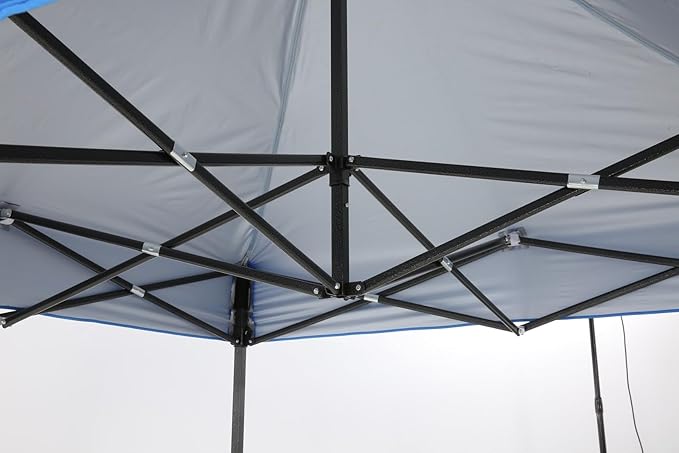 COBIZI 6.6x6.6 Pop Up Canopy Without Sidewall,Heavy Duty Canopy UPF 50+ All Season Wind Waterproof Commercial Outdoor Party Tents for Parties Canopy Gazebo with Storage Bag(6.6 x 6.6 ft Blue)