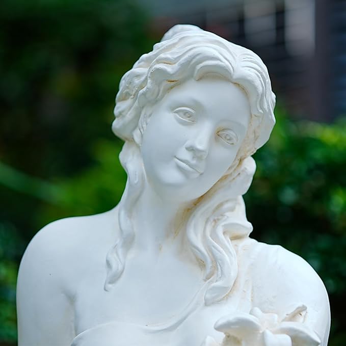 Outdoor Large Nymph Statue, 51Inch Garden Sculpture Decor, Roman Pillar Goddess of Greek Mythology Roman Style for Patio Yard Lawn Porch