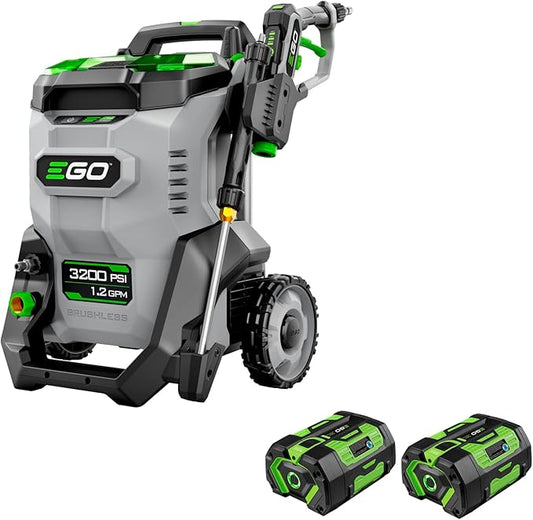 EGO POWER+ Electric Pressure Washer, 3200 PSI Power Washer, Includes (2) 56V 6.0Ah Batteries and Charger - HPW3204-2