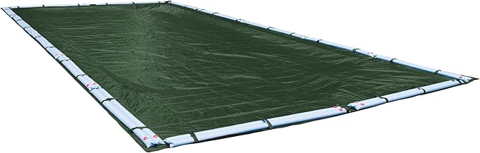 Robelle 25 x 45 ft Heavy Duty Green Winter Pool Cover for Inground Pools, 5 ft Overlap (30 x 50 ft Cover Size), Solid 8 x 8 Scrim, 2.36 oz/yd2, 10-Year Warranty, Style: 322545RA