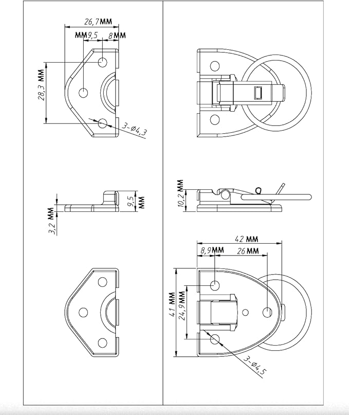 trust4care 3-Pack Hasp and Staple Lock for Steam Room Sauna Spa Wood Wall Panels - Repair Replacement Sauna Accessories, Rust-Resistant Durable Zinc Plated Security Buckle Latch Clamps (Black)