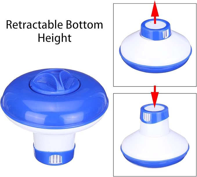 ATIE Collapsible/Retractable Pool Spa 1" Chlorine/Bromine Tablet Dispenser for Pool, Spa, Hot Tub, and Fountain, Perfect for Inflatable & Above-Ground Pools