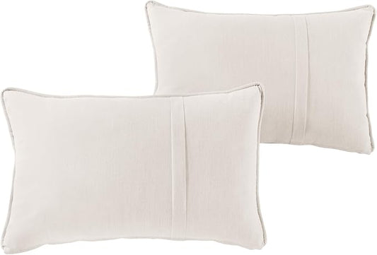 Greendale Home Fashions Sunbrella 21'' x 14'' Rectangle Outdoor Throw Pillow with Removable Cover (Set of 2), Cast Pumice