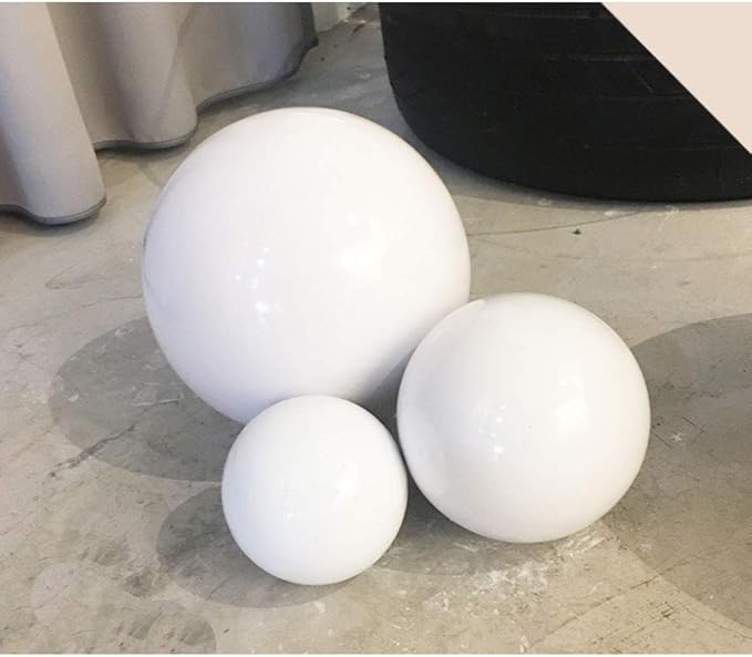 15cm/6inch Diameter Gazing Globe Mirror Ball,White Stainless Steel Polished Reflective Smooth Garden Sphere,Colorful and Shiny Addition to Any Garden or Home