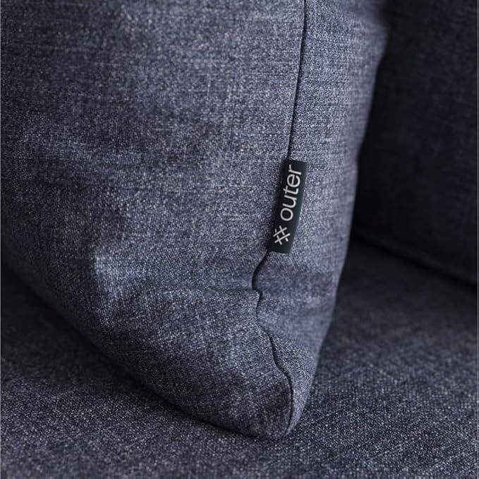 Outer Outdoor Throw Pillow with OuterWeave Performance Fabric, Decorative Outdoor Pillow for Patio & Outdoor Furniture, Includes Machine Washable Pillow Cover and Insert - Deep Sea Navy, 18"x18"
