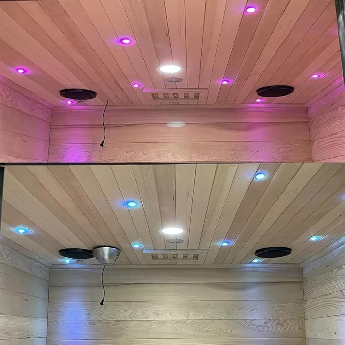 Full Spectrum Infrared Sauna for 4 Person, Indoor Canadian Hemlock Wood Red Light Home Spa Saunas with Upgraded WiFi Control, Speaker, Oxygen bar, Reading & 7-Color Starry Light, 2700W, 220V