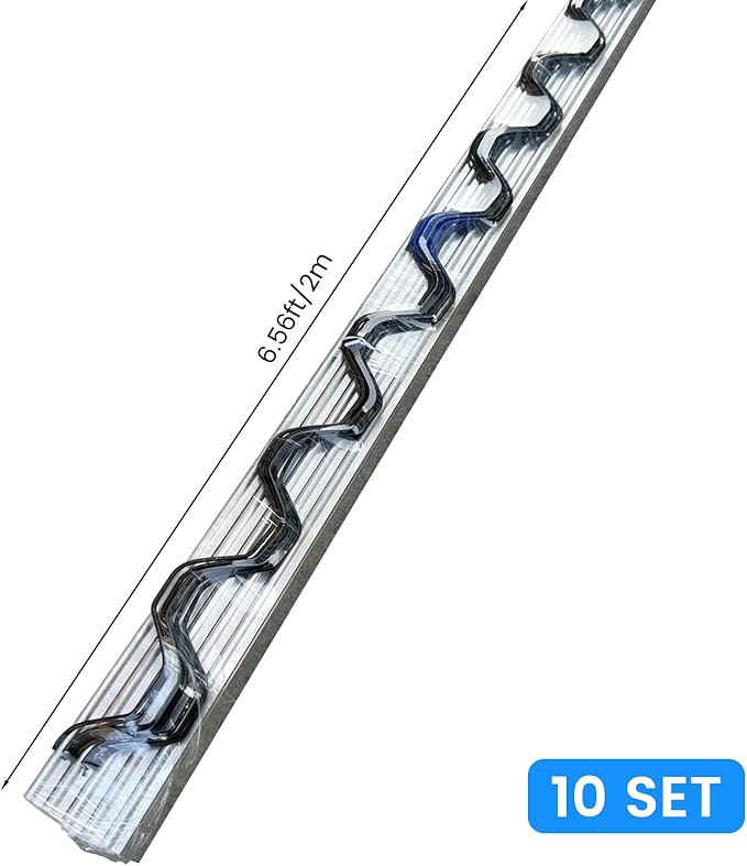 10 Set 6.6 Ft Greenhouse Lock Channel and Spring Wire，Aluminum Alloy Lock Channel and PVC Coated Spring Wires for Fixing Greenhouse Plastic Cover