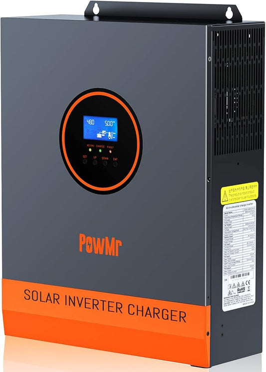 3000W Solar Inverter 24V to 120V, Max.PV Input 4KW,450V VOC,Pure Sine Wave Power Inverter Built-in 80A MPPT Controller and 40A AC Charger for Home, RV, Off-Grid Solar System