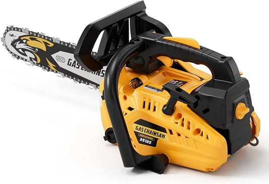 25CC Gas Chainsaw 2-Stroke Gasoline Top Handle Chainsaws 12-Inch Handheld Cordless Chain Saw with Kit for Cutting Forest Wood Garden Trimming Tools