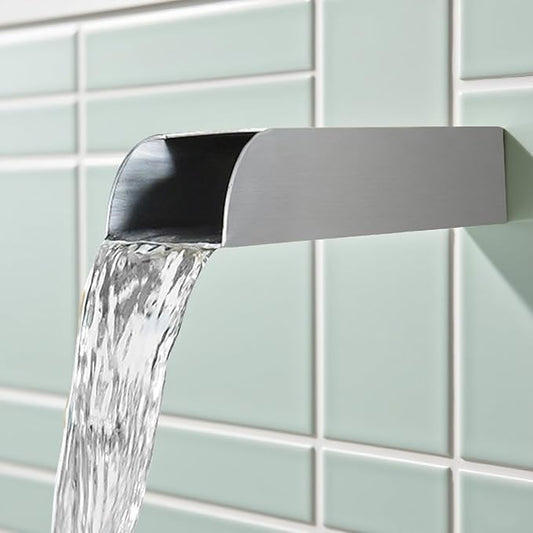 4x3 Inch Stainless Steel 316 Waterfall Spout for Pools Ponds Water Walls - Outdoor Fountain Spillway with Straight Flow Design & Built-in Lip (Brushed Stainless Steel)