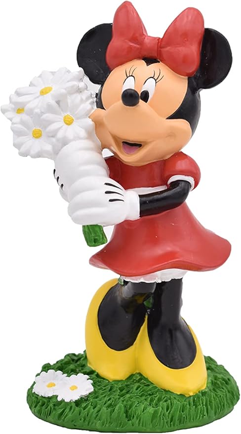 Disney Minnie Mouse Picking Daisies Everyday Outdoor Garden Statue, 6 inches Tall, Officially Licensed Disney Product