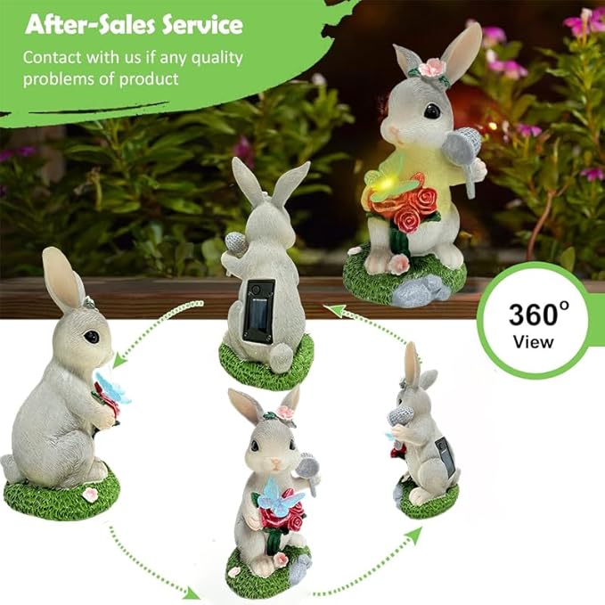 Solar Garden Decor Statues Outdoor, Birthday Gifts for Women Mom Grandma Senior Elder, Ornament for Balcony, Garden, Patio, Yard, Lawn