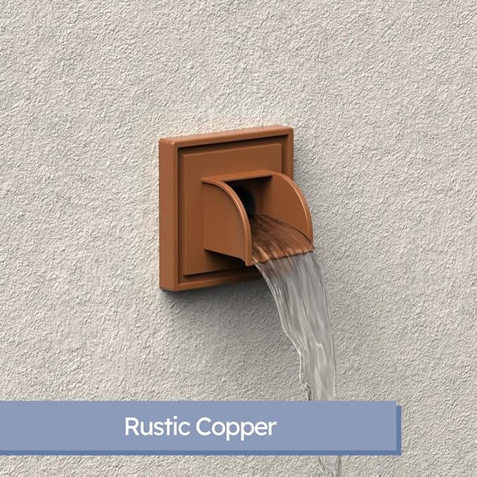 Marcello Square Pool & Fountain Water Feature Spout (Rustic Copper)