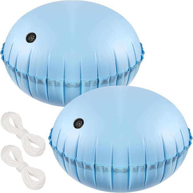 2pcs Pool Air Pillows for Above Ground Pools - 4ft Dia. Winter Closing Winterizing Kit with Ropes, Thicken PVC Ice Equalizer Support, Swimming Pool Patio Furniture Cover Airbag