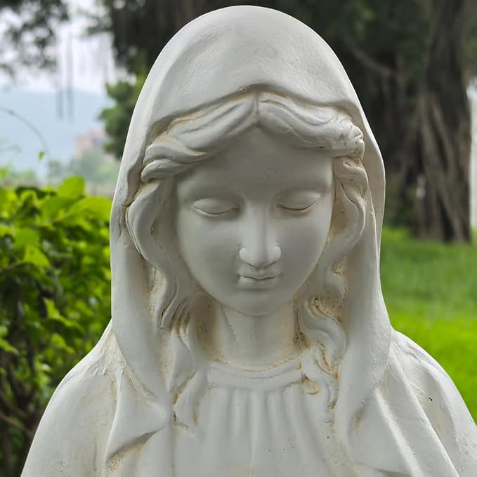 Virgin Mary Outdoor Statue - Religious Garden Statue, Blessed Mother, Virgen De Guadalupe, Large Outdoor Garden, Ivory