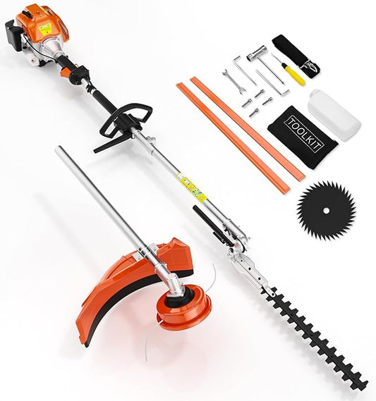 52cc 3 in 1 Gas String Trimmer with Gas Hedge Trimmer,2-Stroke Brush Cutter Gas Powered,Gas Weed Eater Trimmer for Weeds and Grass