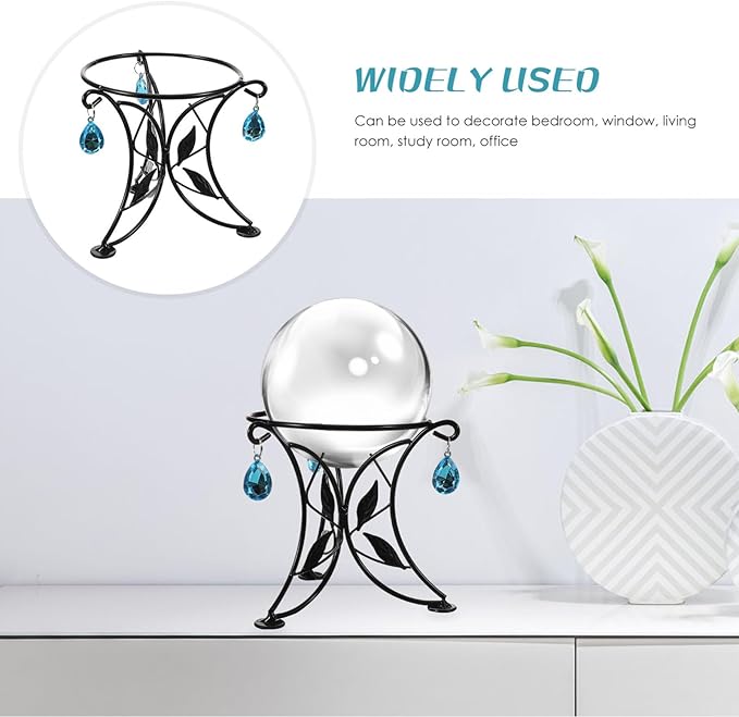Yardwe Gazing Ball Stand, Metal Ball Stand Crystal Ball Stand Globe Stand Sphere Holder Glass Bowl Ring Metal Egg Stands (5" Diameter)