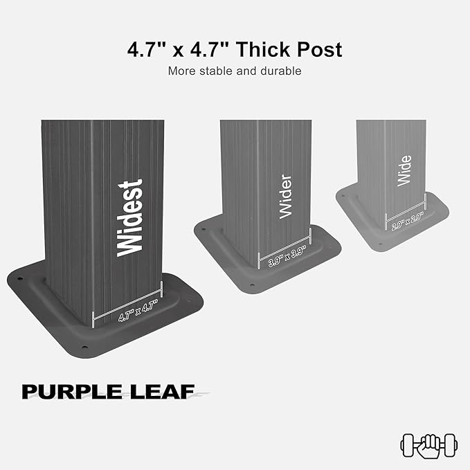 PURPLE LEAF 13' X 13' Gazebo with Light Galvanized Steel Hardtop Roof Patio Gazebo for Outdoor Lawn and Garden Permanent Pavilion Grey