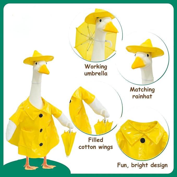 8 Sets Seasonal Holiday Porch Goose Outfits Summer Outfits Fall Halloween Christmas Birthday All Seasons Garden Goose Clothes for 23" Cement Statue Lawn Patio Outdoor Decoration(Classic Style)