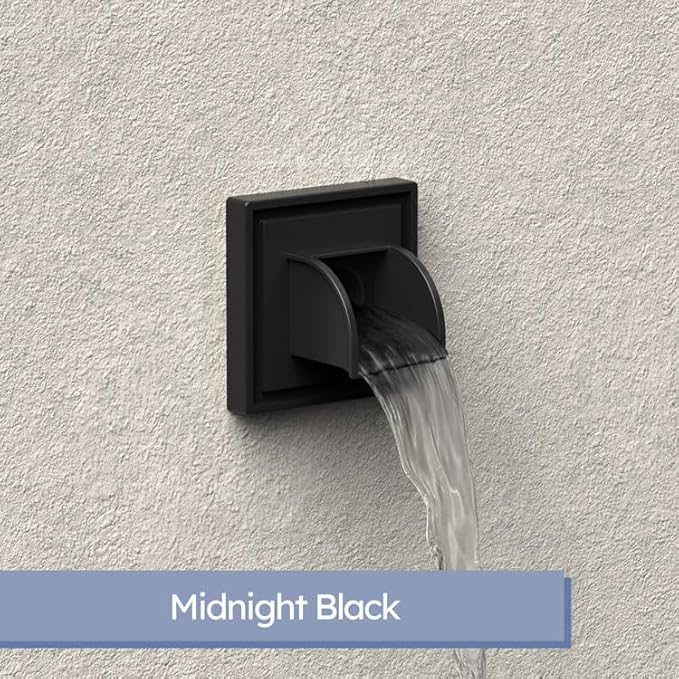 Marcello Square Pool & Fountain Water Feature Spout (Midnight Black)
