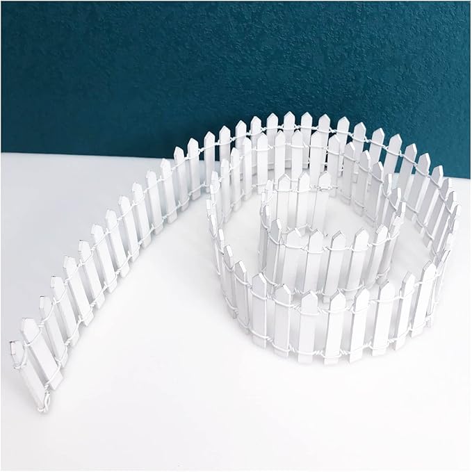 Miniature Fairy Garden Fence 35 Inches,Fairy Garden Accessories Outdoor Wood Picket Fence,DIY Flowerpot Decoration, Miniature Garden Decoration